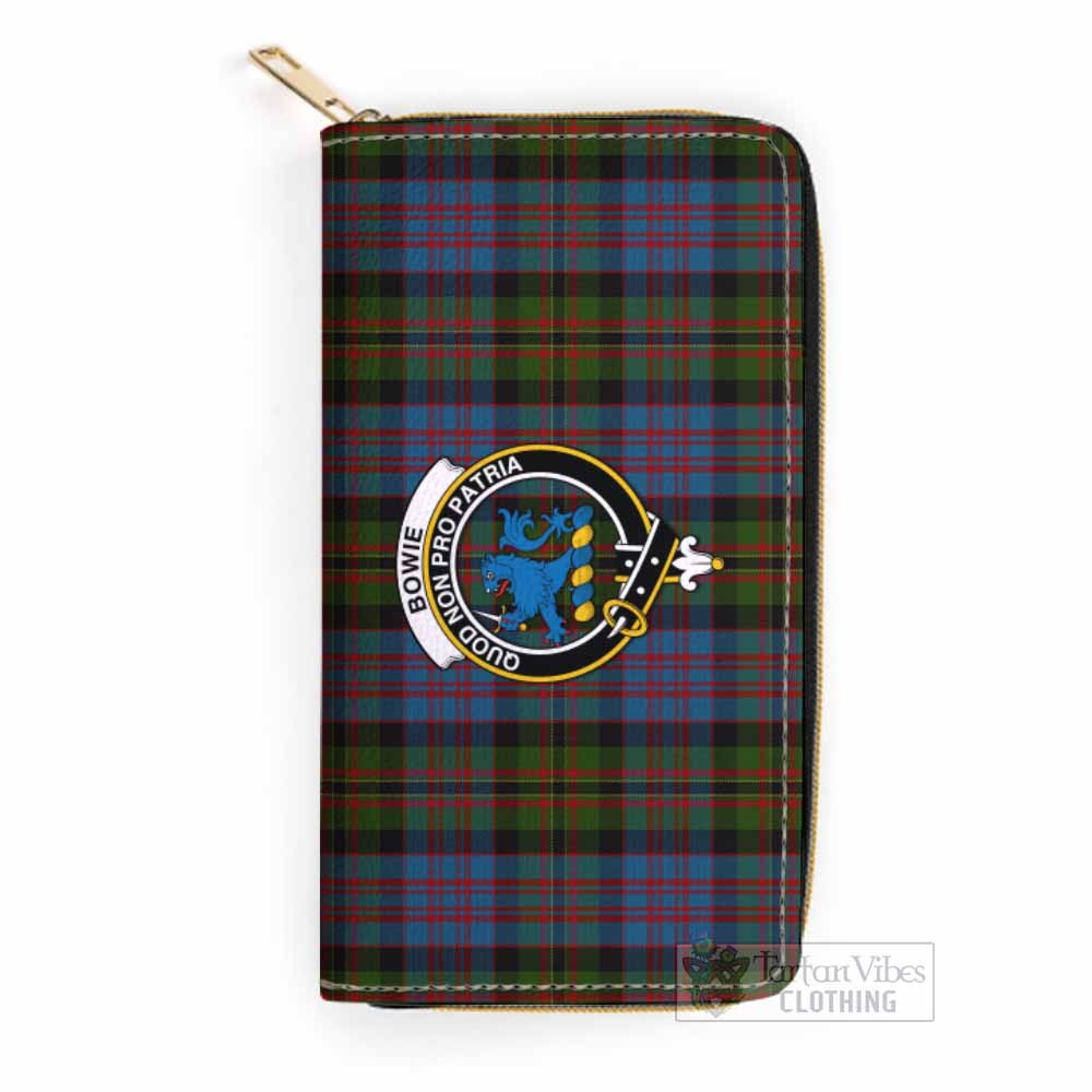 Bowie Tartan Women's Leather Wallet with Family Crest One Size 19.7*10.5*3.5 cm - Tartan Vibes Clothing