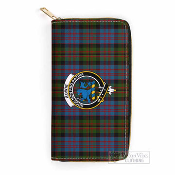 Bowie Tartan Women's Leather Wallet with Family Crest One Size 19.7*10.5*3.5 cm - Tartan Vibes Clothing