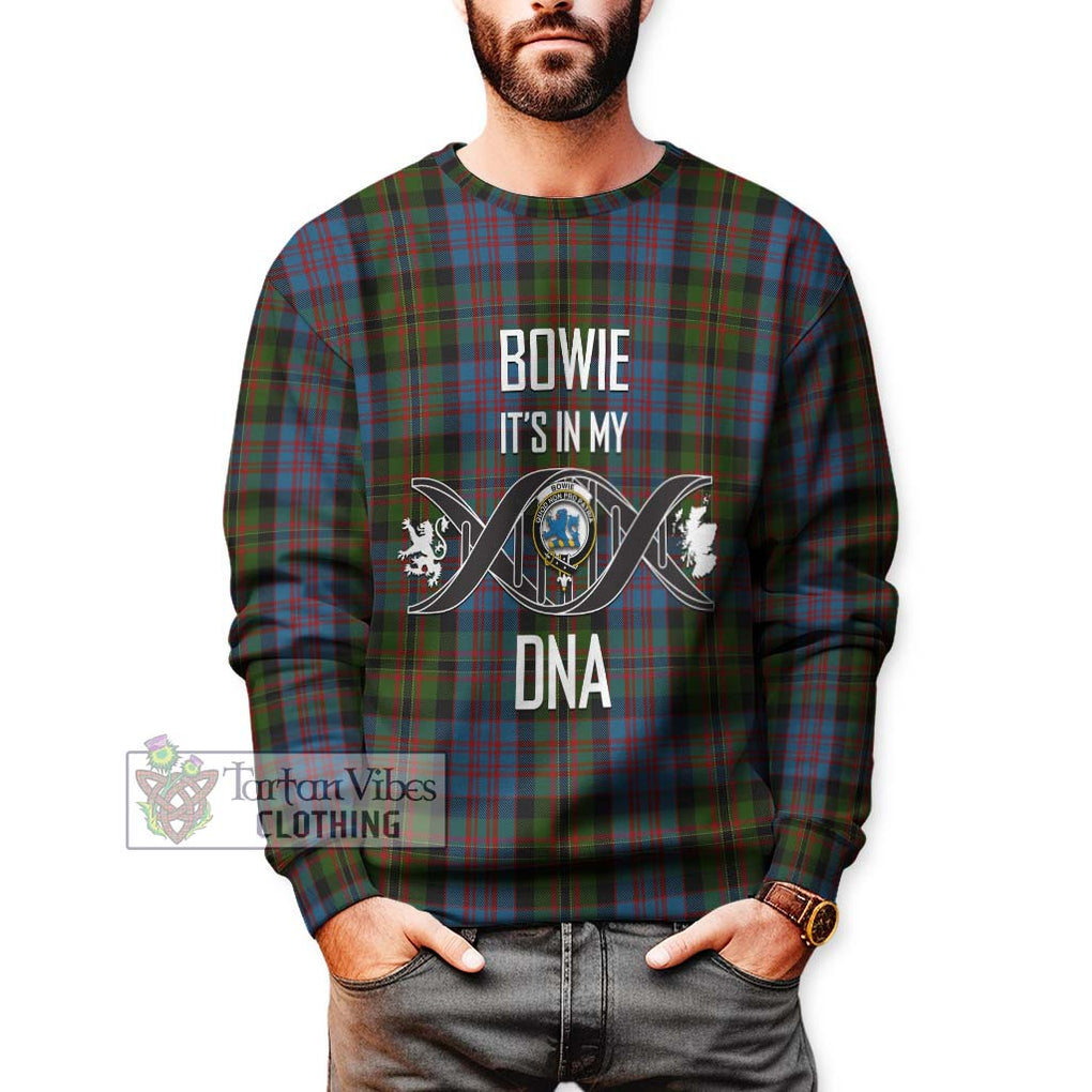 Bowie Tartan Sweatshirt with Family Crest DNA In Me Style Unisex - Tartan Vibes Clothing