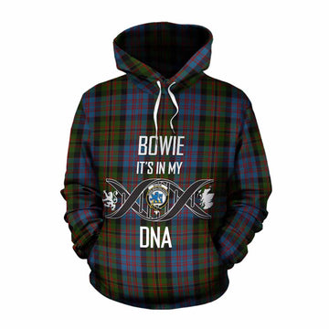 Bowie Tartan Cotton Hoodie with Family Crest DNA In Me Style Pullover Hoodie XS - Tartan Vibes Clothing