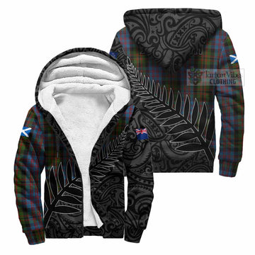 Bowie Crest Tartan Sherpa Hoodie with New Zealand Silver Fern Half Style Unisex S - Tartan Vibes Clothing