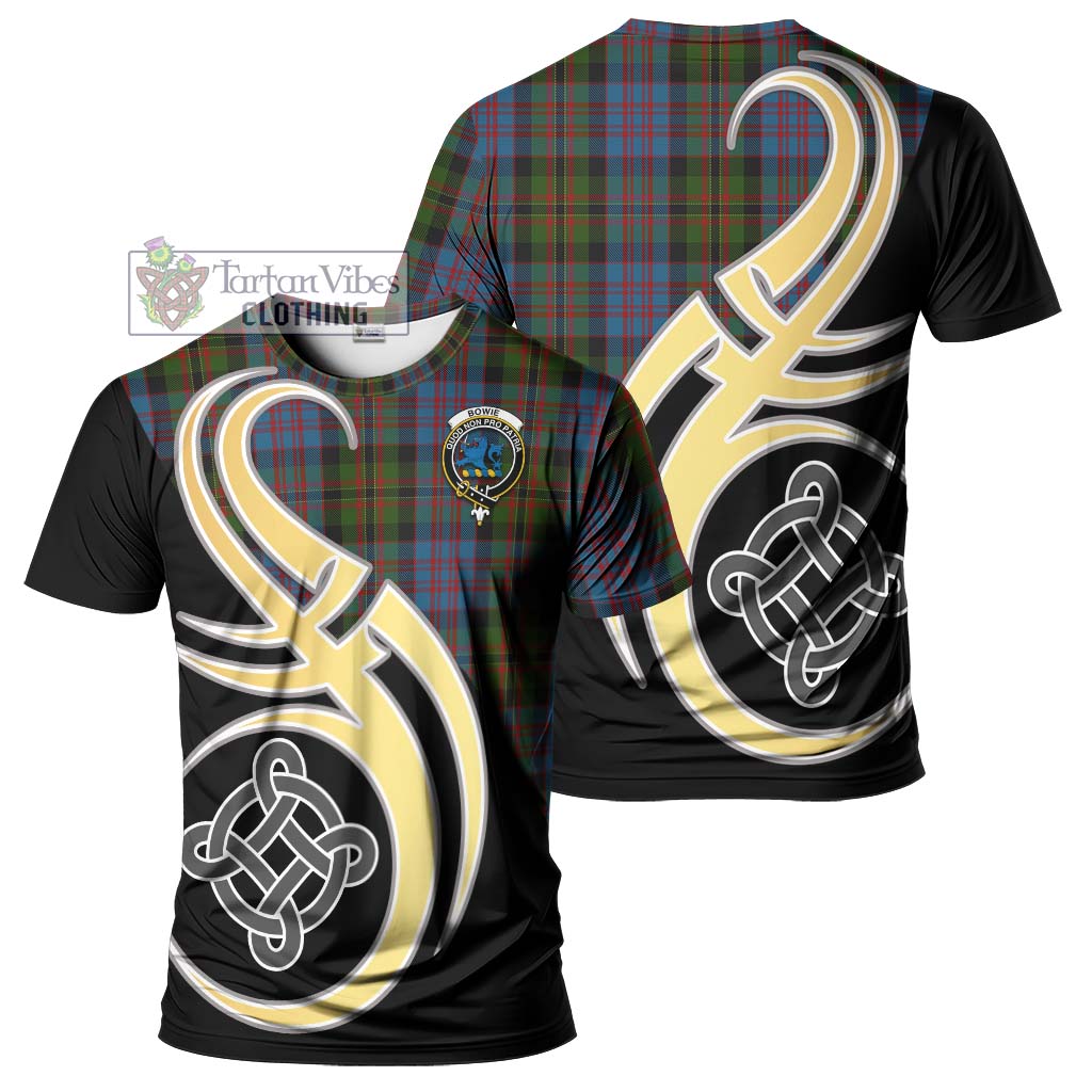 Bowie Tartan T-Shirt with Family Crest and Celtic Symbol Style Kid's Shirt - Tartan Vibes Clothing