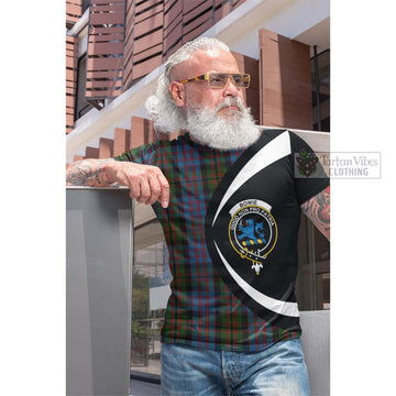 Bowie Tartan Cotton T-shirt with Family Crest Circle Style Men's Shirt - Tartan Vibes Clothing