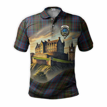 Tartan Vibes Clothing Bowie Tartan Family Crest Polo Shirt with Scottish Ancient Castle Stype