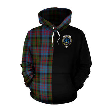 Bowie Tartan Cotton Hoodie with Family Crest and Half Of Me Style Pullover Hoodie XS - Tartan Vibes Clothing