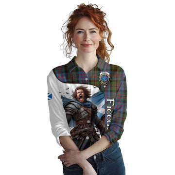 Bowie Crest Tartan Women's Casual Shirt Inspired by the Freedom of Scottish Warrior Female - Tartan Vibes Clothing
