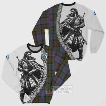 Bowie Tartan Clan Crest Sweatshirt with Highlander Warrior Celtic Style Unisex - Tartan Vibes Clothing