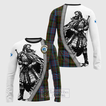 Bowie Tartan Clan Crest Long Sleeve T-Shirt with Highlander Warrior Celtic Style Unisex - Tartan Vibes Clothing