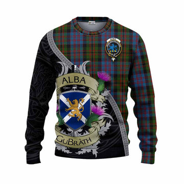 Bowie Tartan Family Crest Knitted Sweater Lion Rampant Royal Thistle Shield Celtic Inspired Unisex - Tartan Vibes Clothing