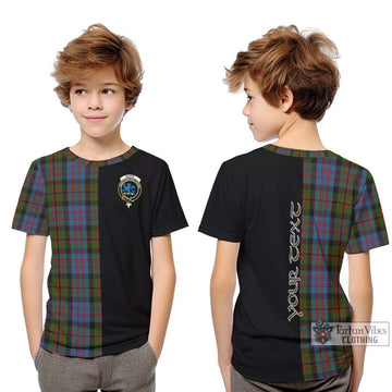 Bowie Tartan Kid T-Shirt with Family Crest and Half Of Me Style Youth XL Size14 - Tartan Vibes Clothing