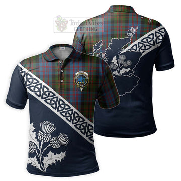 Bowie Tartan Polo Shirt Featuring Thistle and Scotland Map Kid - Tartanvibesclothing Store