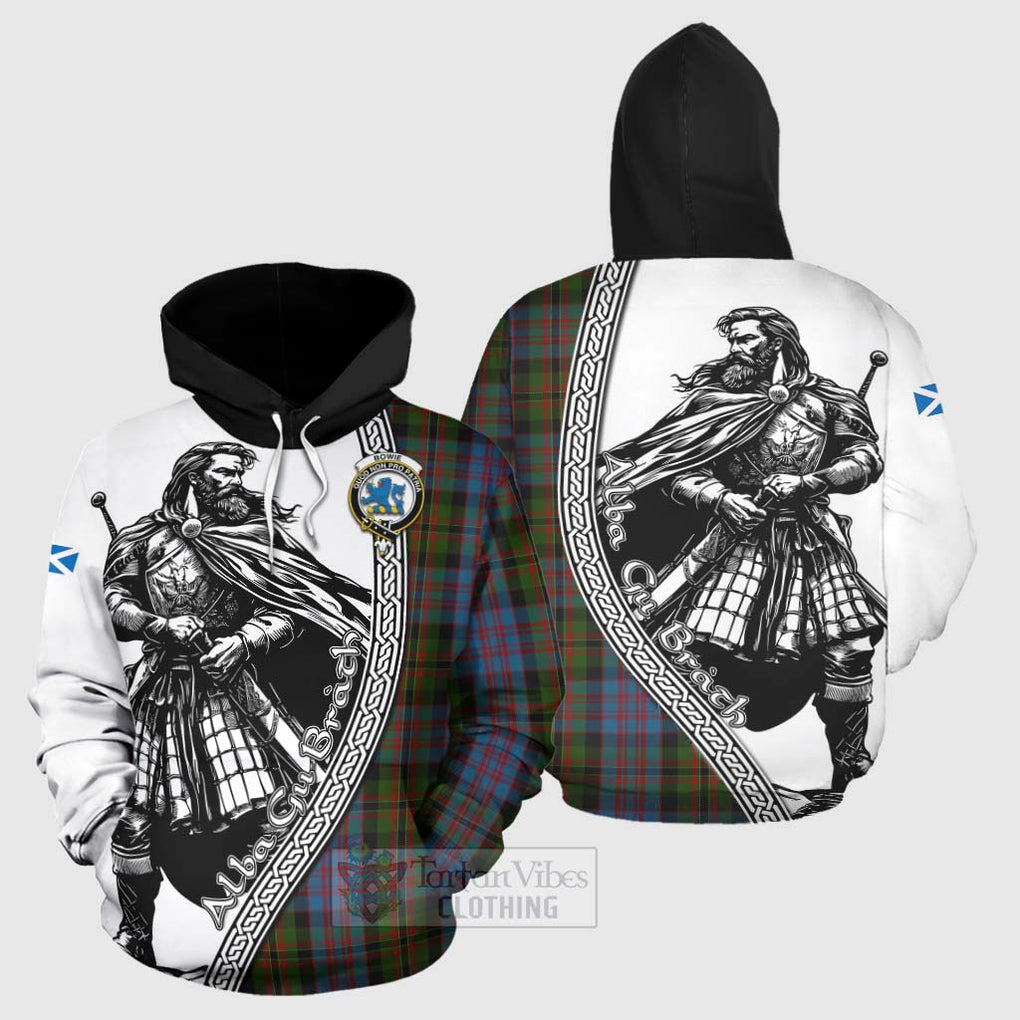 Bowie Tartan Clan Crest Hoodie with Highlander Warrior Celtic Style Zip Hoodie - Tartan Vibes Clothing