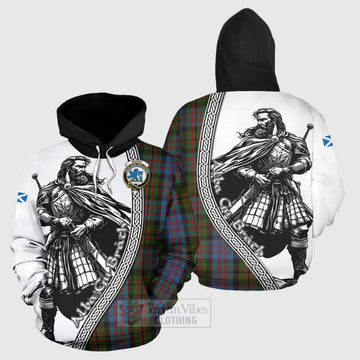 Bowie Tartan Clan Crest Hoodie with Highlander Warrior Celtic Style Zip Hoodie - Tartan Vibes Clothing