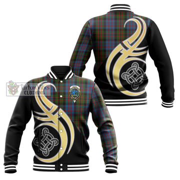 Bowie Tartan Baseball Jacket with Family Crest and Celtic Symbol Style Unisex - Tartan Vibes Clothing