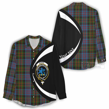 Bowie Tartan Women's Casual Shirt with Family Crest Circle Style - Tartan Vibes Clothing