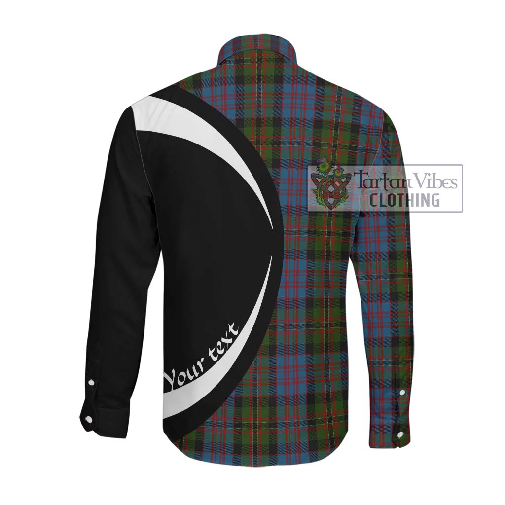 Bowie Tartan Long Sleeve Button Up with Family Crest Circle Style Men's Shirt - Tartan Vibes Clothing