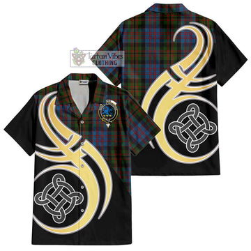 Bowie Tartan Hawaiian Shirt with Family Crest and Celtic Symbol Style - Tartan Vibes Clothing