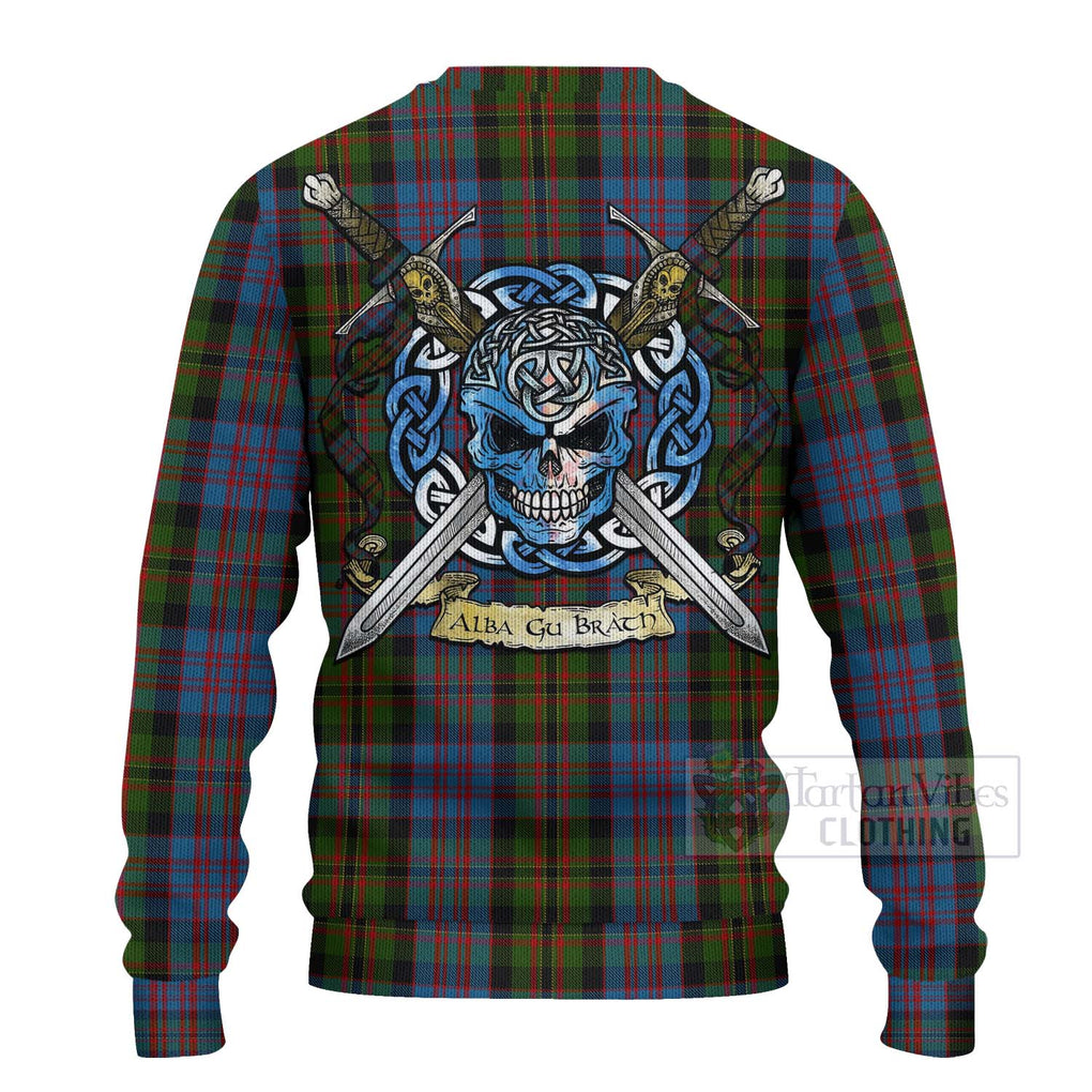 Bowie Tartan Ugly Sweater with Family Crest Celtic Skull Style - Tartan Vibes Clothing