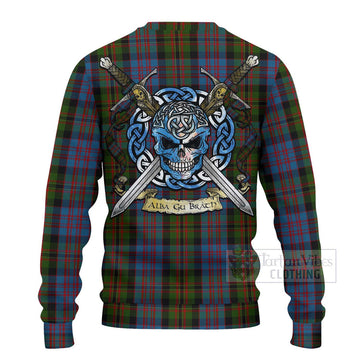 Bowie Tartan Ugly Sweater with Family Crest Celtic Skull Style - Tartan Vibes Clothing