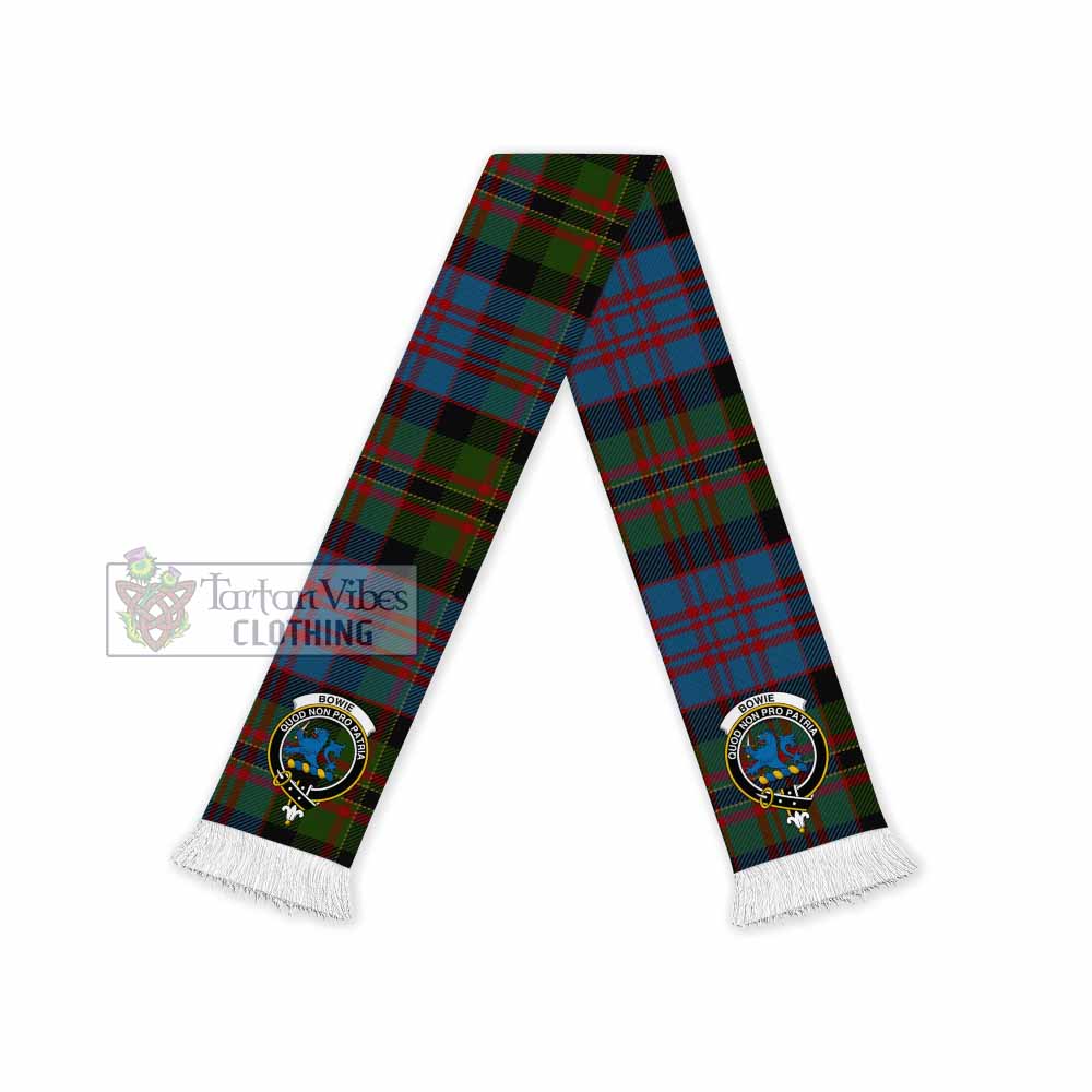 Bowie Tartan Ruffneck Scarf with Family Crest - Tartan Vibes Clothing