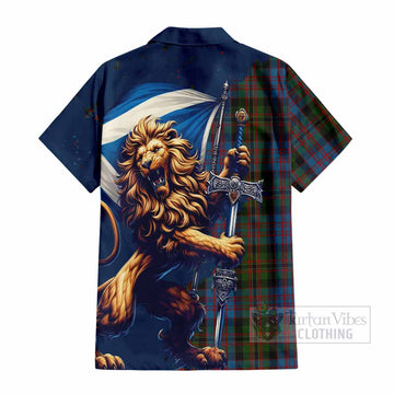 Bowie Tartan Family Crest Hawaiian Shirt with Scottish Majestic Lion - Tartan Vibes Clothing