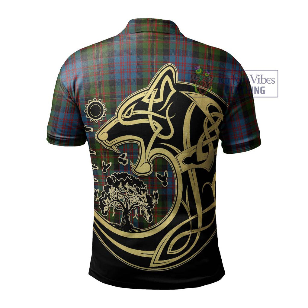 Bowie Tartan Polo Shirt with Family Crest Celtic Wolf Style - Tartan Vibes Clothing