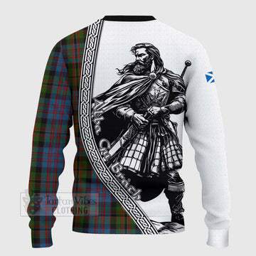 Bowie Tartan Clan Crest Knitted Sweater with Highlander Warrior Celtic Style - Tartan Vibes Clothing