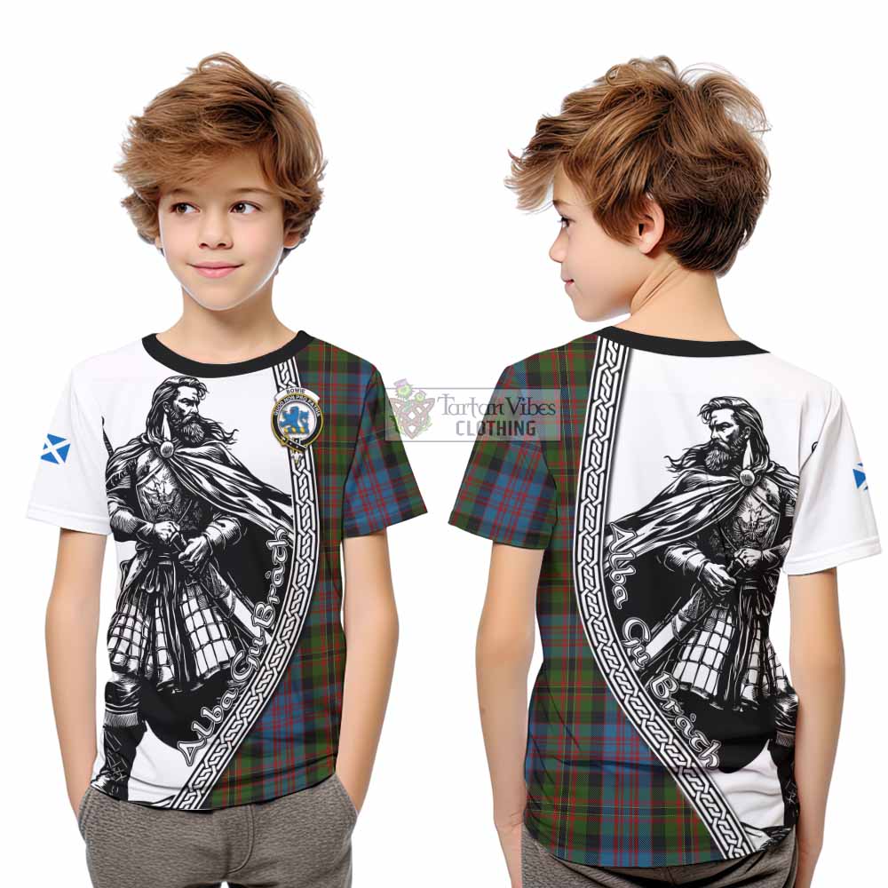 Bowie Tartan Clan Crest Kid T-Shirt with Highlander Warrior Celtic Style - Tartan Vibes Clothing