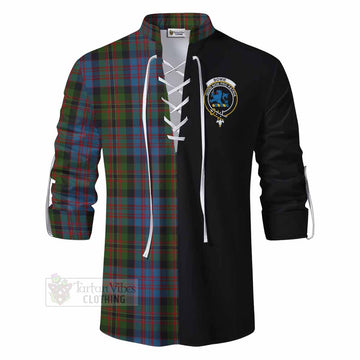 Tartan Vibes Clothing Bowie Tartan Ghillie Kilt Shirt with Family Crest and Half Of Me Style
