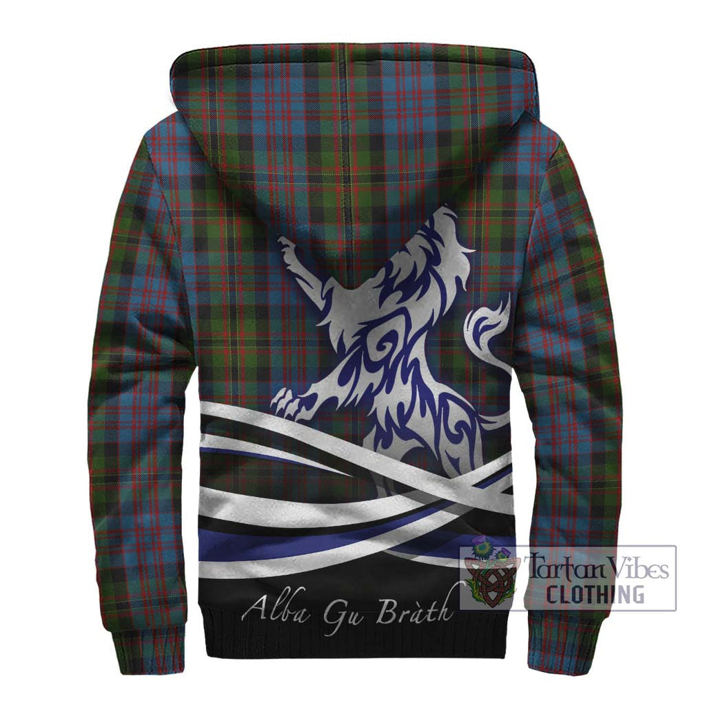 Bowie Tartan Sherpa Hoodie with Alba Gu Brath Regal Lion Emblem - Tartan Vibes Clothing