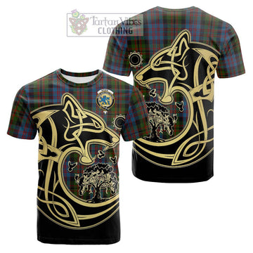 Bowie Tartan Cotton T-shirt with Family Crest Celtic Wolf Style Kid's Shirt - Tartan Vibes Clothing