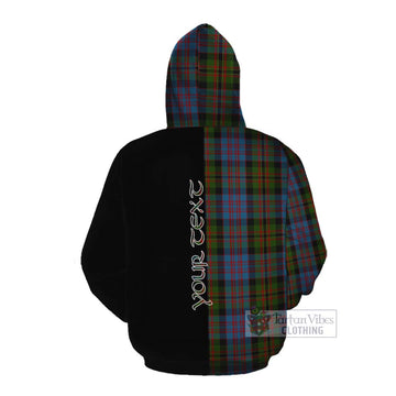 Bowie Tartan Cotton Hoodie with Family Crest and Half Of Me Style Pullover Hoodie - Tartan Vibes Clothing