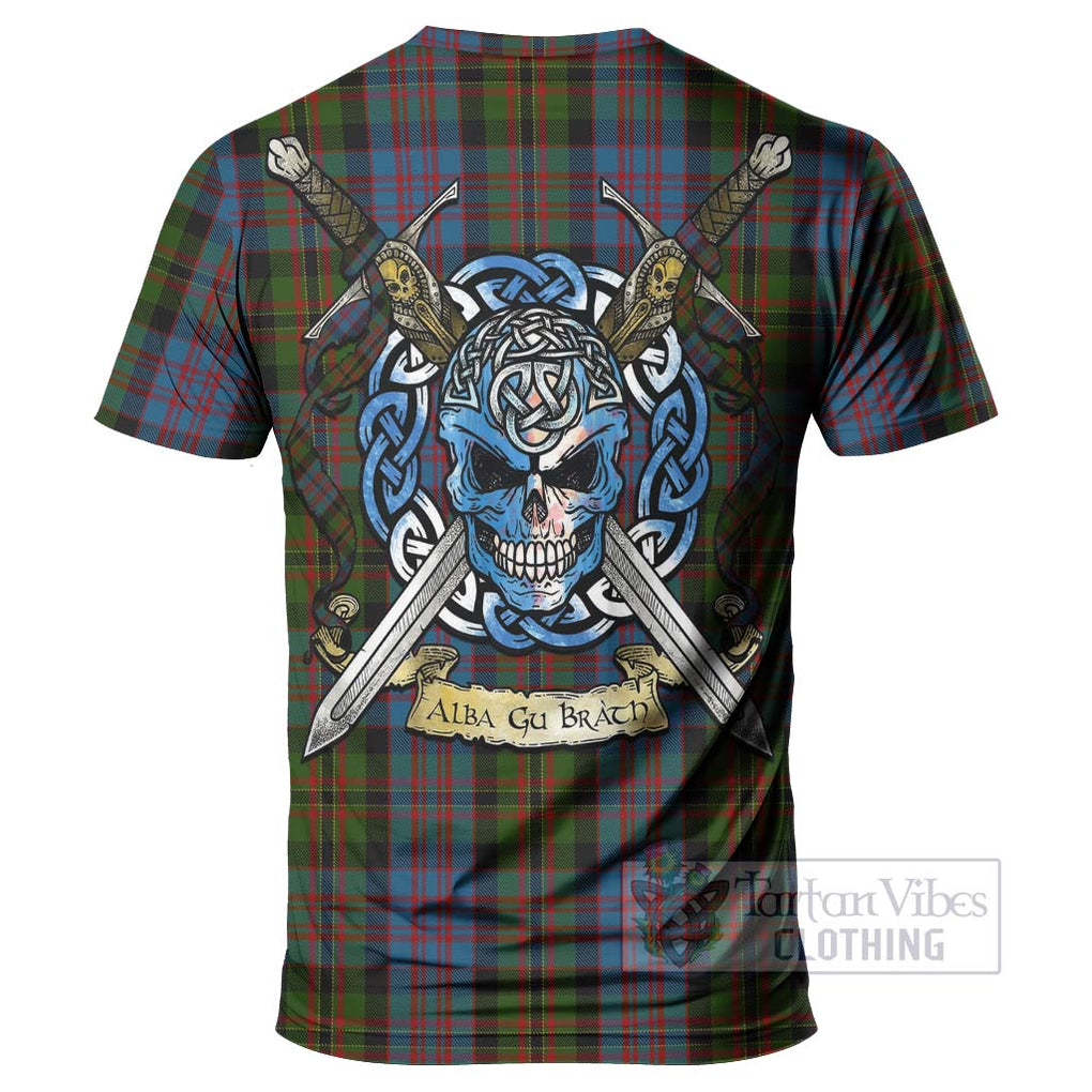 Bowie Tartan T-Shirt with Family Crest Celtic Skull Style - Tartan Vibes Clothing