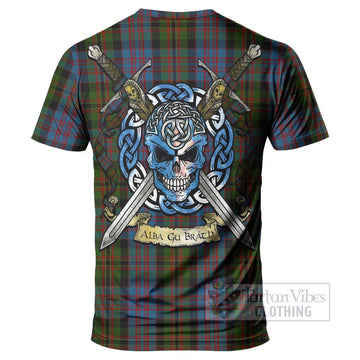 Bowie Tartan T-Shirt with Family Crest Celtic Skull Style - Tartan Vibes Clothing