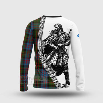 Bowie Tartan Clan Crest Long Sleeve T-Shirt with Highlander Warrior Celtic Style - Tartan Vibes Clothing