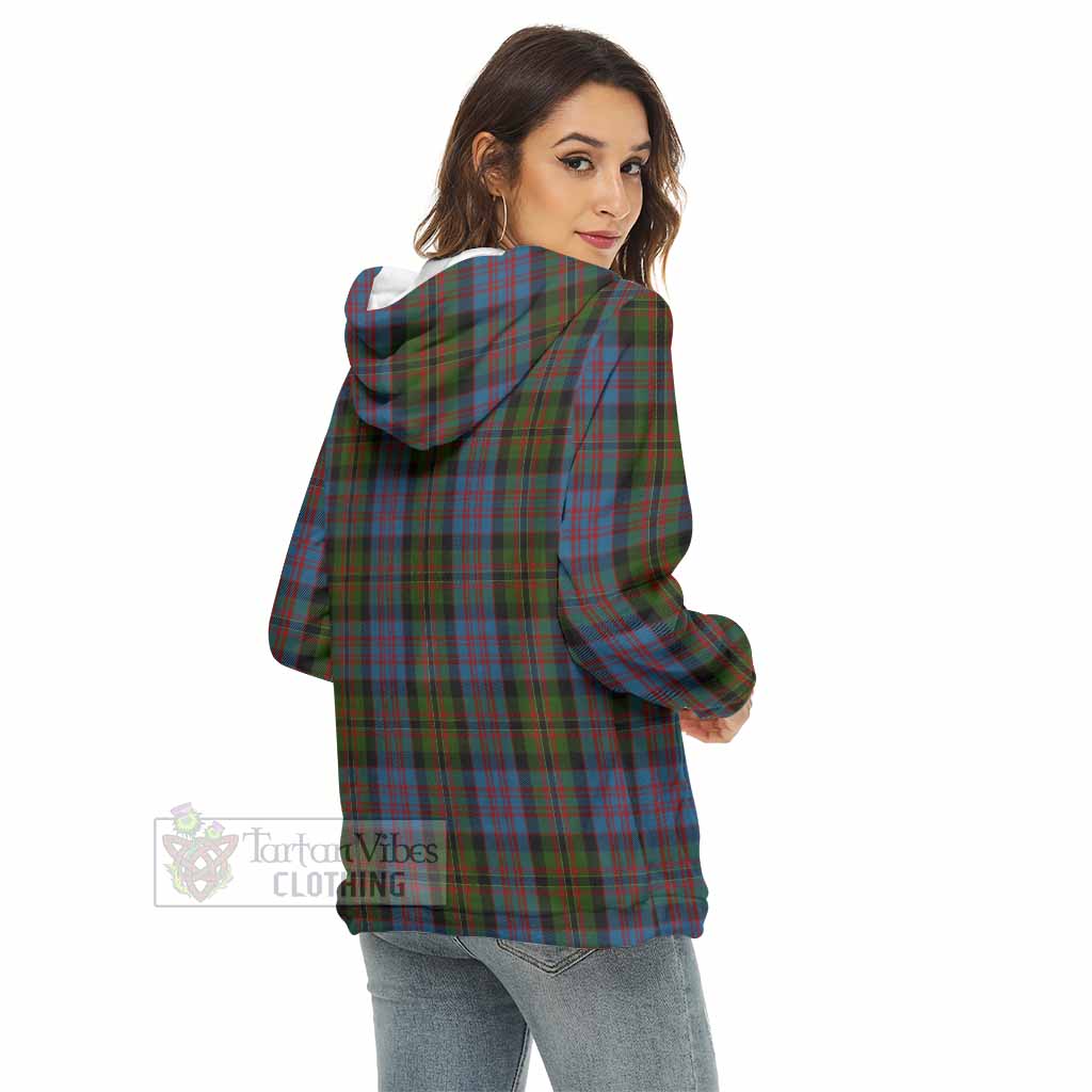 Bowie Tartan Women's Borg Fleece Hoodie with Half Zip - Tartan Vibes Clothing