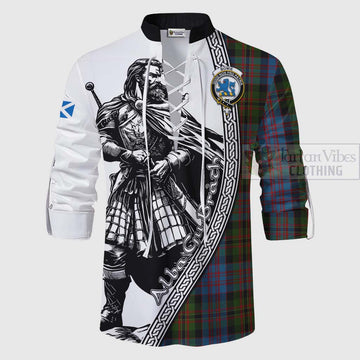 Bowie Tartan Clan Crest Ghillie Kilt Shirt with Highlander Warrior Celtic Style - Tartan Vibes Clothing