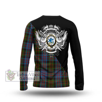 Bowie Tartan Long Sleeve T-Shirt with Family Crest and Military Logo Style - Tartan Vibes Clothing