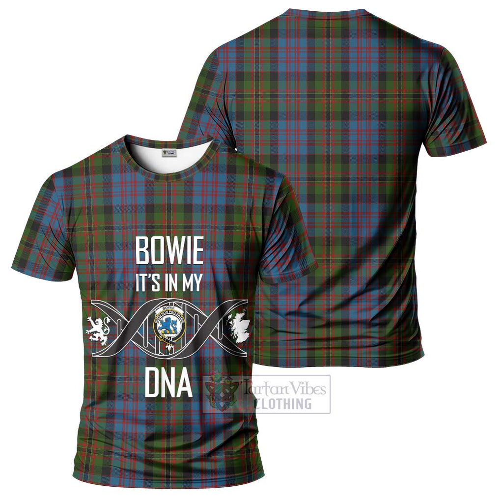 Bowie Tartan T-Shirt with Family Crest DNA In Me Style - Tartan Vibes Clothing