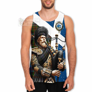 Bowie Tartan Men's Tank Top with Family Crest Scottish Bagpiper Vibes - Tartan Vibes Clothing