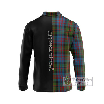 Bowie Tartan Long Sleeve Polo Shirt with Family Crest and Half Of Me Style - Tartan Vibes Clothing