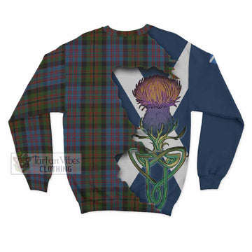 Tartan Vibes Clothing Bowie Tartan Family Crest Sweatshirt Scottish Thistle Celtic Inspired