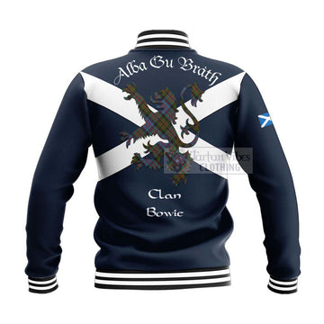 Bowie Tartan Lion Rampant Baseball Jacket Proudly Display Your Heritage with Alba Gu Brath and Clan Name - Tartan Vibes Clothing