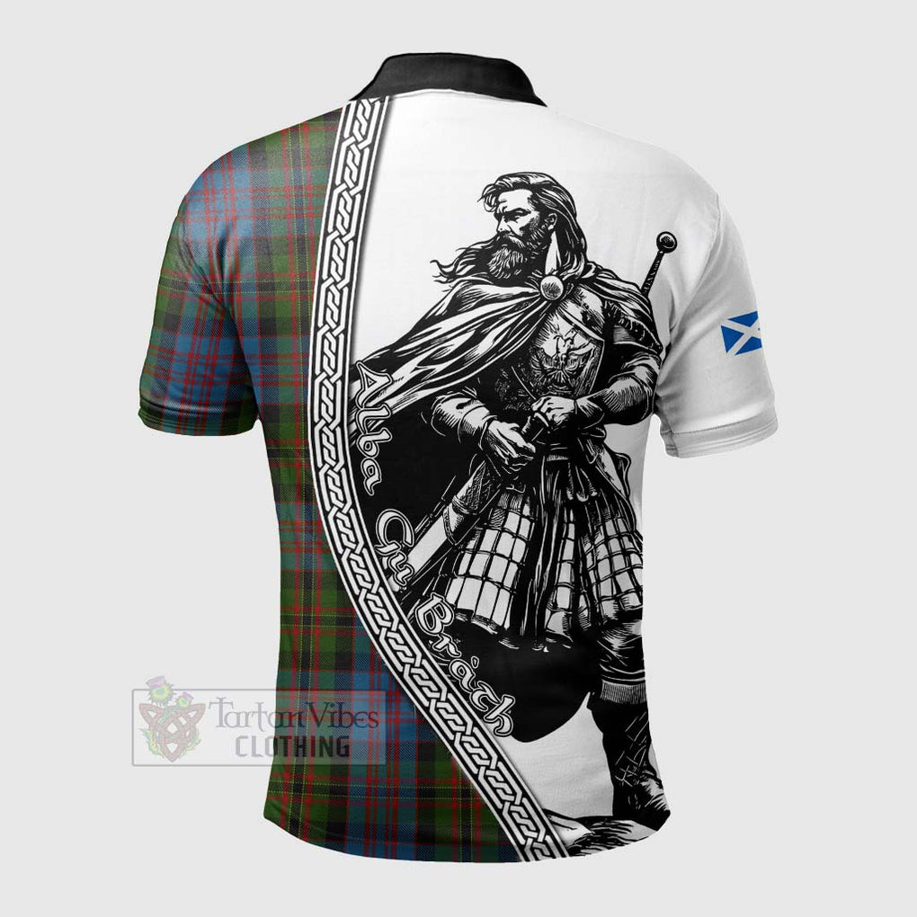 Tartan Vibes Clothing Bowie Tartan Clan Crest Polo Shirt with Highlander Warrior Celtic Style