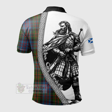 Bowie Tartan Clan Crest Polo Shirt with Highlander Warrior Celtic Style
