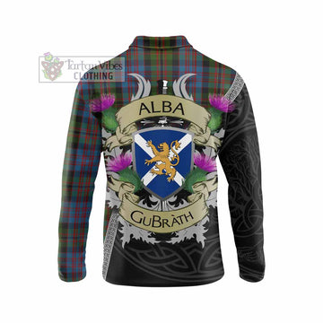 Bowie Tartan Family Crest Long Sleeve Polo Shirt Lion Rampant Royal Thistle Shield Celtic Inspired - Tartan Vibes Clothing
