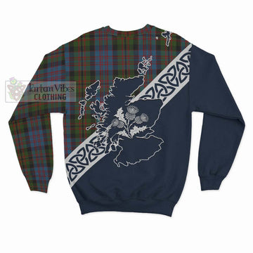 Bowie Tartan Sweatshirt Featuring Thistle and Scotland Map - Tartan Vibes Clothing