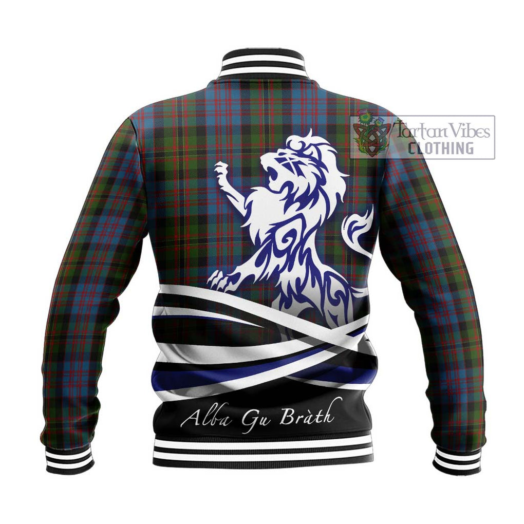Bowie Tartan Baseball Jacket with Alba Gu Brath Regal Lion Emblem - Tartan Vibes Clothing
