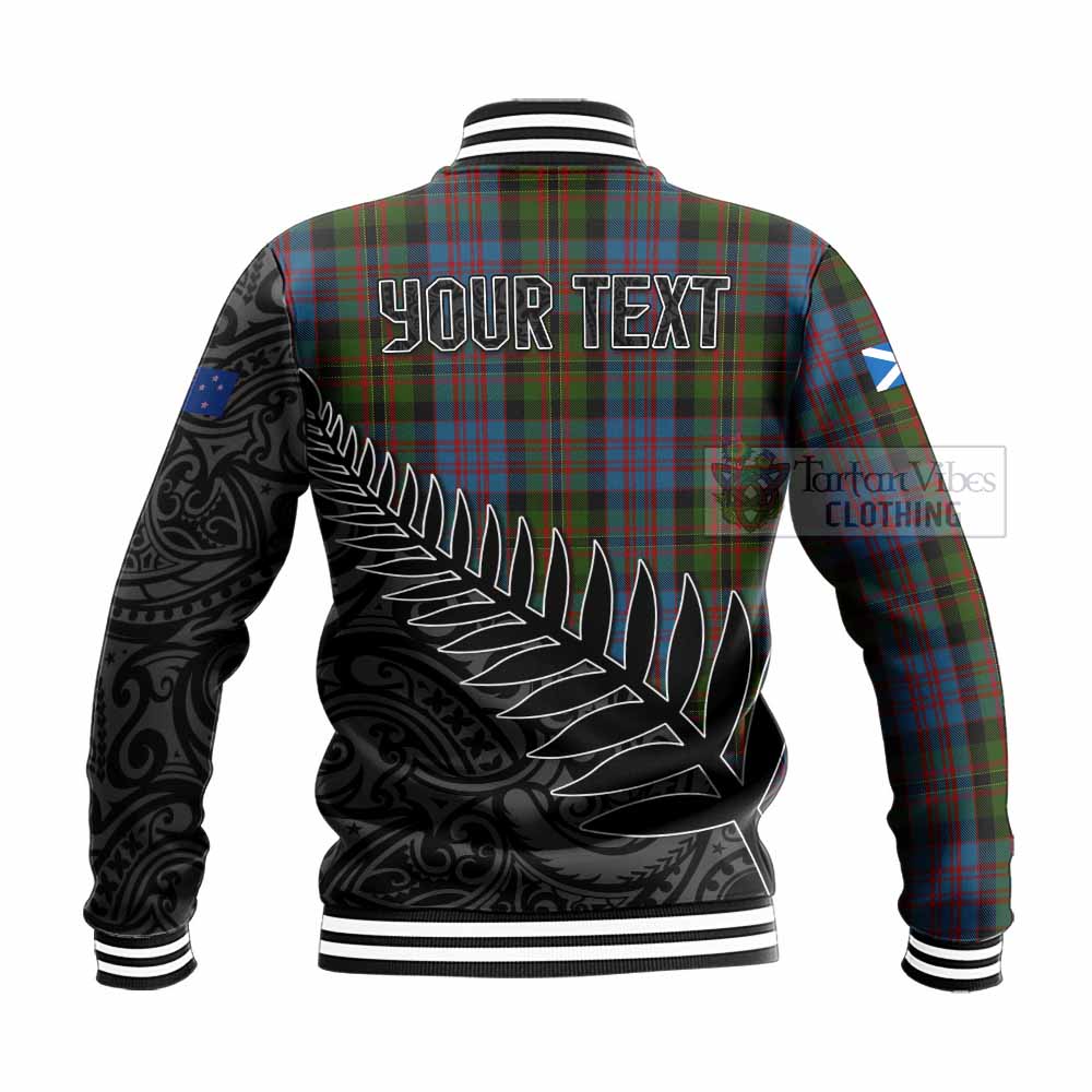 Bowie Crest Tartan Baseball Jacket with New Zealand Silver Fern Half Style - Tartan Vibes Clothing