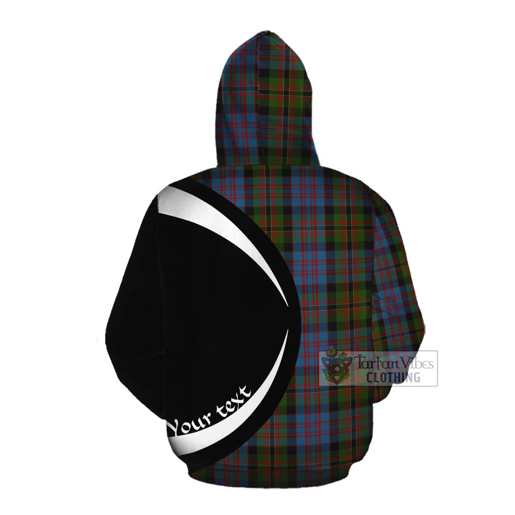 Bowie Tartan Cotton Hoodie with Family Crest Circle Style Pullover Hoodie - Tartan Vibes Clothing